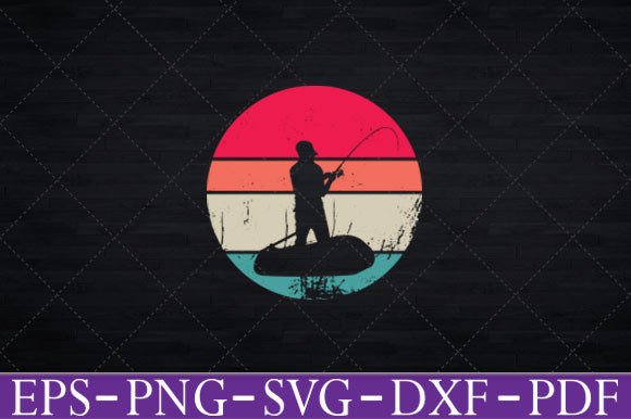 Fisherman Sunset Catching a Fish T-Shirt Design Review