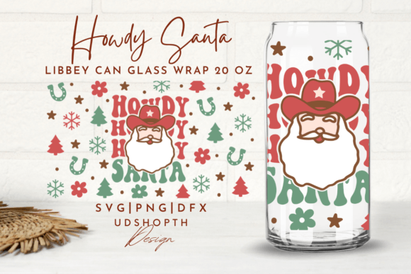 Reviewing the Howdy Santa Can Glass SVG for Stitched Projects